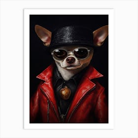 Gangster Dog Chihuahua Art Print