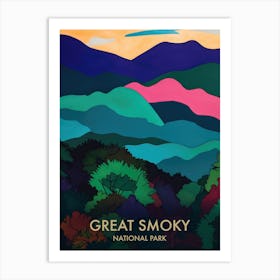 Great Smoky National Park Matisse Style Vintage Travel Poster 2 Art Print