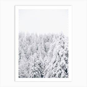 Snowy Forest Trees Art Print