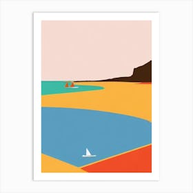 North Berwick Beach East Lothian Scotland Midcentury Art Print