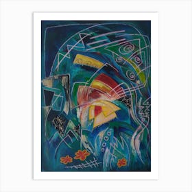 Wall Art, Deep Water Dive Vibrant Abstract Expression  Art Print