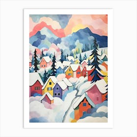 Winter Snow Banff   Canada Snow Illustration 4 Art Print
