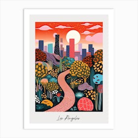 Poster Of Los Angeles, Illustration In The Style Of Pop Art 2 Art Print