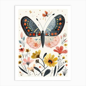 Colourful Insect Illustration Butterfly 21 Art Print