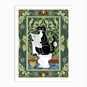 Cat Reading Newspaper 2 Art Print