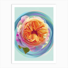 English Roses Circle Painting Abstract 1 Art Print