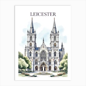 Leicester Retro Vintage Travel V 01 Art Print