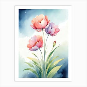 Watercolor Flowers 17 Art Print