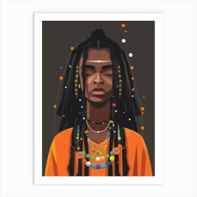 Black Woman With Dreadlocks Art Print