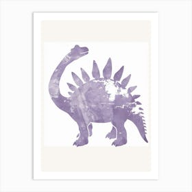 Lilac Dinosaur Silhouette Art Print