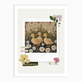 Scrapbook Ducklings Fairycore Painting 6 Art Print