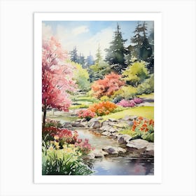 Butchart Gardens Canada  Watercolour 3 Art Print