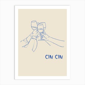 Cin Cin Blue Art Print
