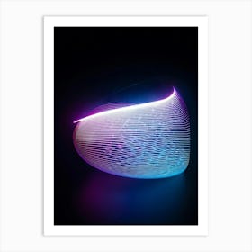 Abstract Vector Representation Of A Futuristic Concept Warp Lines Glowing With Neon Hues Converging Art Print