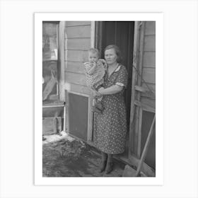 Untitled Photo, Possibly Related To Mrs Paul Rauhauser And Two Of Her Seven Children In Their Home At Ruthven Art Print
