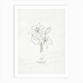 Lily Birth Flower | Antique Art Print