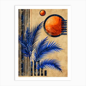 Palm Tree And Sun Art Print