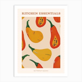 Butternut Squash Pattern Poster 1 Art Print