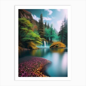 Waterfall In The Forest 10 Art Print