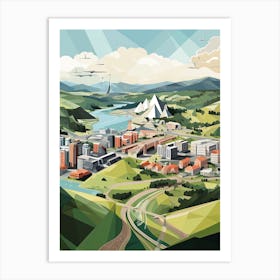 Stuttgart, Germany, Geometric Illustration 1 Art Print