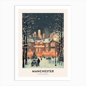 Winter Night  Travel Poster Manchester United Kingdom 2 Art Print