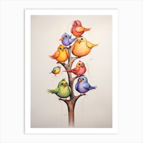 Birds In A Tree 1 Art Print