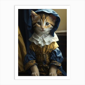 Cat In Renaissance Costume Art Print
