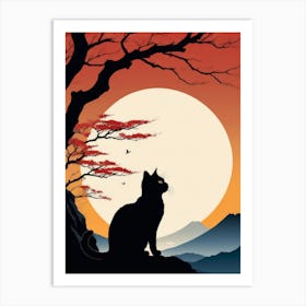 Japan Cat Art 10 Art Print