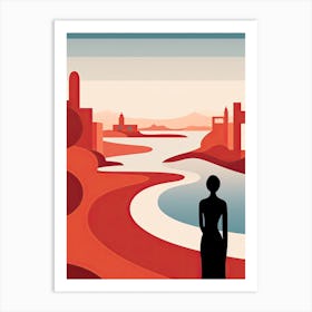 Bondi Beach, Australia, Bold Outlines 1 Art Print