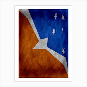 Tierra Del Fuego Flag Texture Art Print