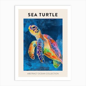 Rainbow Turtle Scribble Crayon Drawing Poster 7 Art Print