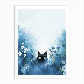 Black Cat In The Forest 2 Art Print