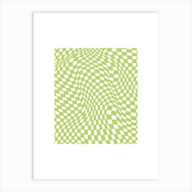 Checkerboard Pastel Green Art Print
