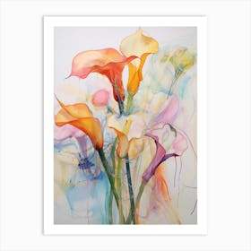 Abstract Flower Painting Calla Lily 3 Art Print