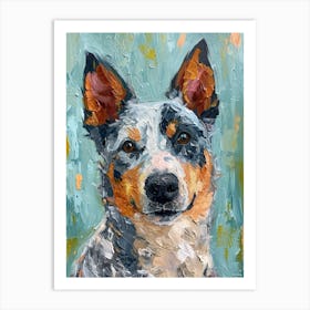 Australian Shepherd Dog  Acrylic Painting 7 Art Print