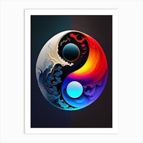 Colour Yin and Yang Illustration Art Print