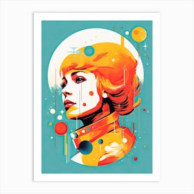 Girl In Space Art Print