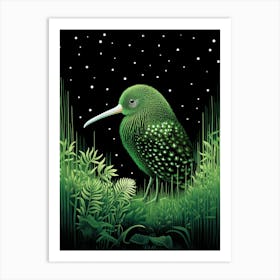 Ohara Koson Inspired Bird Painting Kiwi 1 Art Print