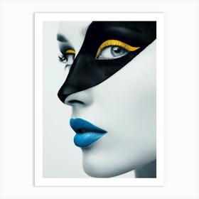 Black And Yellow Makeup Art Print