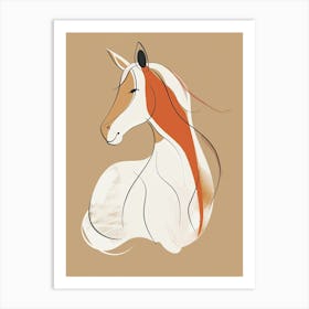 Horse Head Boho, Line Art Art Print