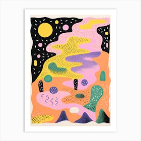 Abstract Landscape Risograph Style 2 Art Print