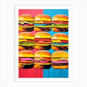 Burger Paint Drip Pop Art 2 Art Print