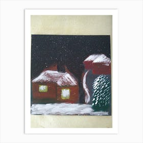 House At Night 1 Art Print