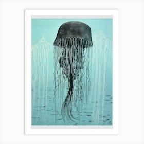 Box Jellyfish Washed Illustration 4 Art Print