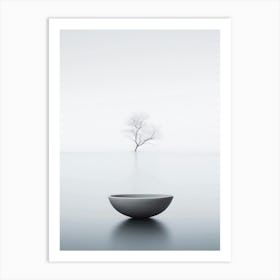 minimal seascape with tree Art Print