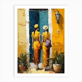 Two Women In Yellow Dresses Art Print