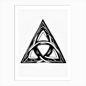 Triquetra, Symbol, Third Eye Simple Black & White Illustration 5 Art Print