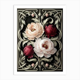 Peonies In A Frame 2 Art Print