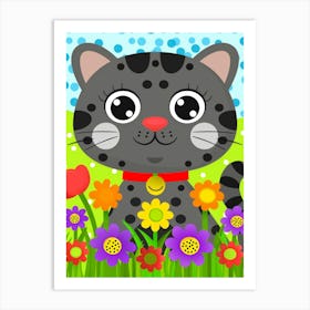 Cat In The Garden 11 Art Print