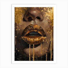 Gold Lips Art Print